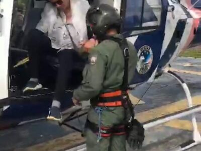 VÍDEO | Grávida de gêmeos é resgatada por helicóptero após ficar ilhada em Santa Leopoldina