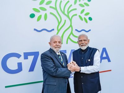 No G7, Lula tem conversa bilateral com o primeiro-ministro da Índia, Narendra Modi