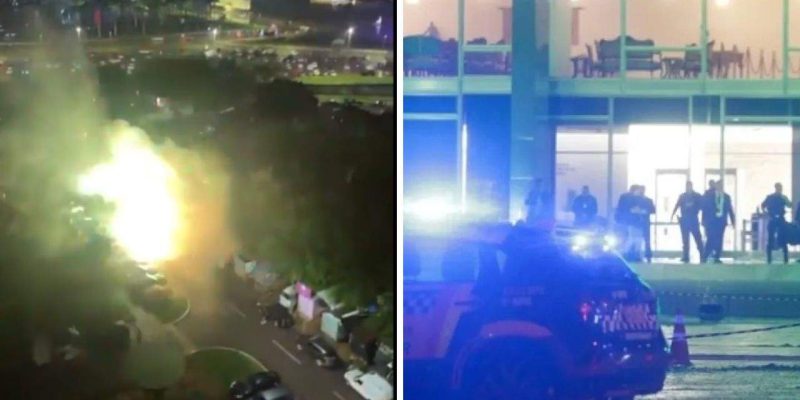 Praça dos Três Poderes é isolada após explosões; um homem morreu em frente ao STF