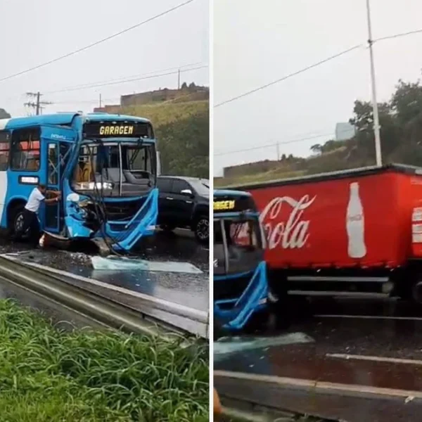 Ônibus do Transcol se envolvem em acidente em Viana