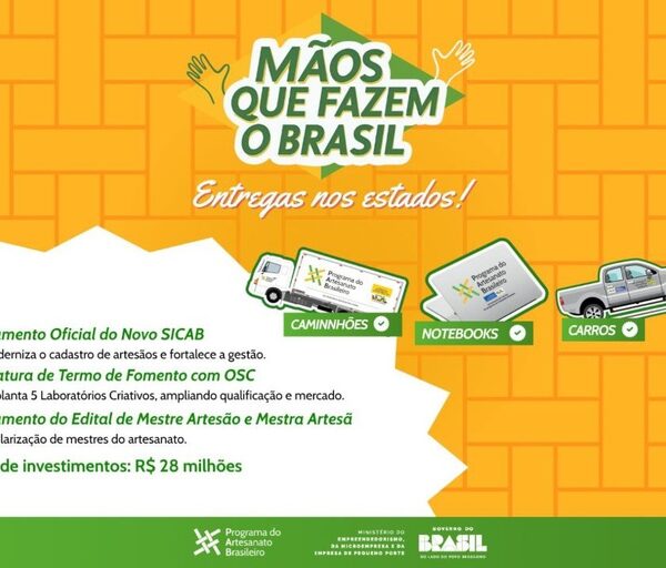 Governo do Brasil anuncia cerca de R$ 28 milhões para ampliar formalização e fortalecer o artesanato