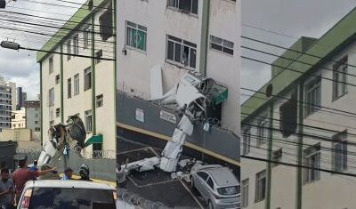 Avião cai, bate em prédio e deixa dois mortos em Belo Horizonte; Globocop captou momento do acidente